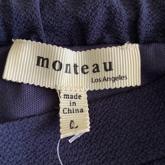 Monteau NWT midi skirt fully lined elastic back front slit covered buttons - Picture 5 of 10